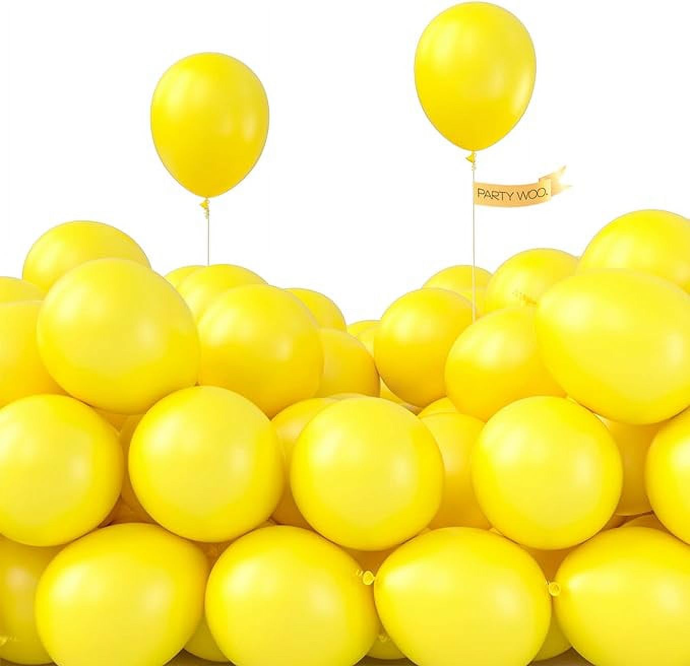 PartyWoo Yellow Balloons, 120 pcs 5 Inch Matte Yellow Balloons, Yellow Latex Balloons for Balloon Garland Balloon Arch as Party Decorations, Birthday Decorations, Baby Shower Decorations, Yellow-Y55